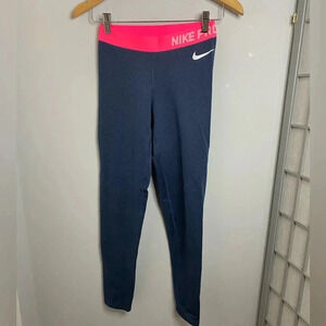 💚 Nike - Navy and pink PRO dri fit leggings - small